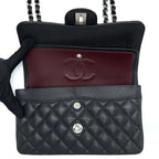 CHANEL SMALL CLASSIC FLAP BAG CAVIAR BLACK SHW