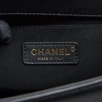 CHANEL MEDIUM BOY BAG CALFSKIN BLACK BRUSHED GHW