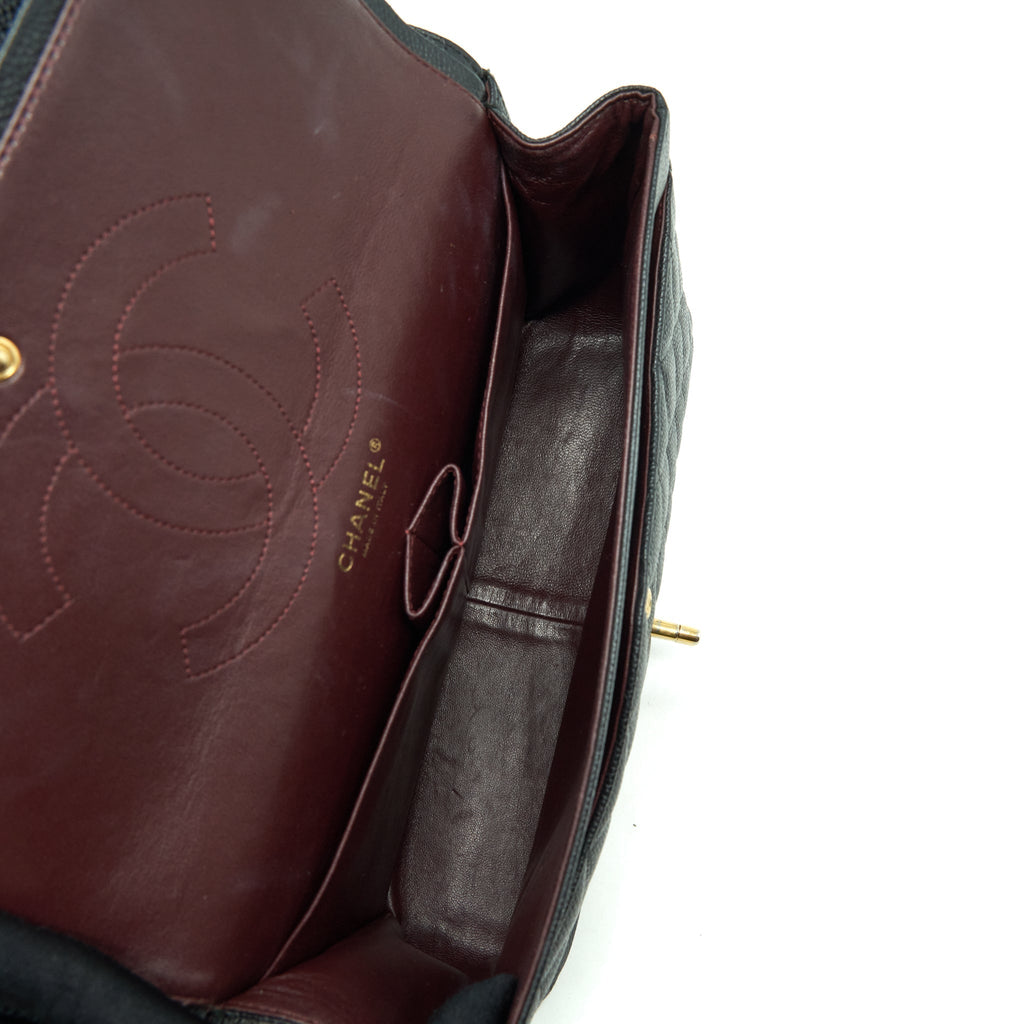 CHANEL JUMBO CLASSIC DOUBLE FLAP BAG CAVIAR BLACK GHW