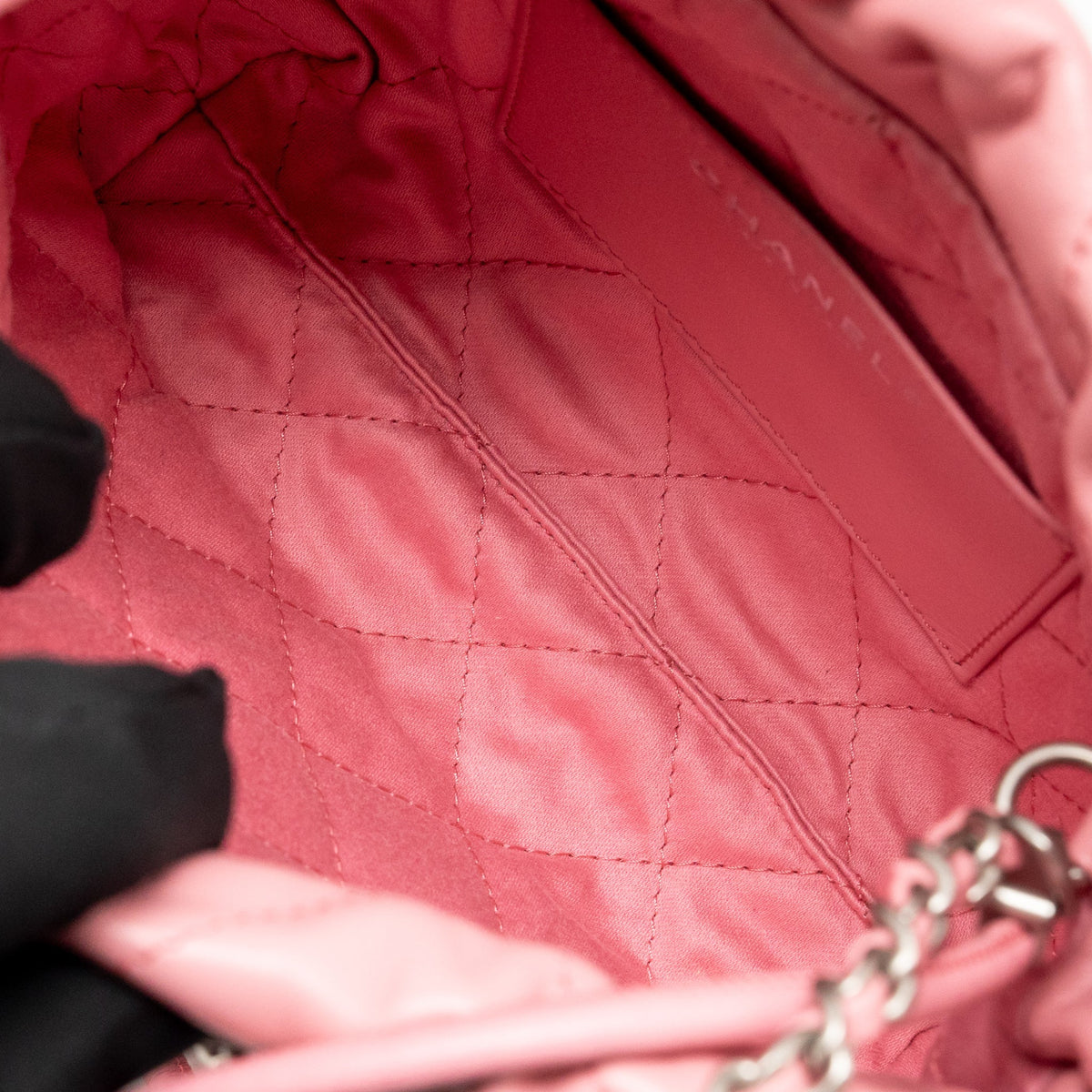 Chanel MINI 22 BAG SHINY CALFSKIN Pink SHW (Microchip)