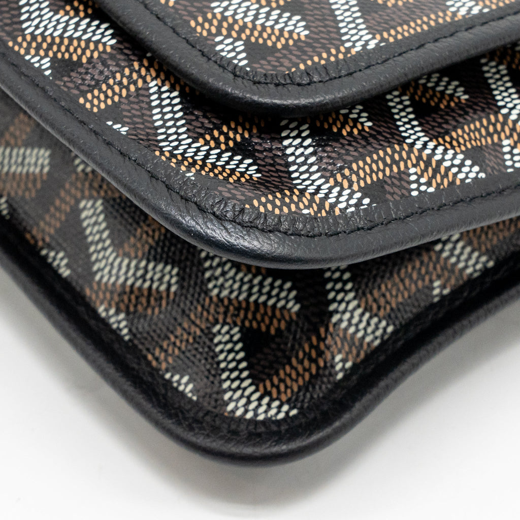 Goyard Plumet Pouch-Wallet Goyardine Canvas/Chevroches Calfskin Black SHW