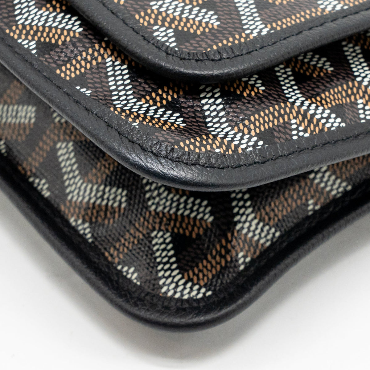 Goyard Plumet Pouch-Wallet Goyardine Canvas/Chevroches Calfskin Black SHW