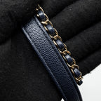 CHANEL SMALL COCO HANDLE BAG CAVIAR NAVY LGHW