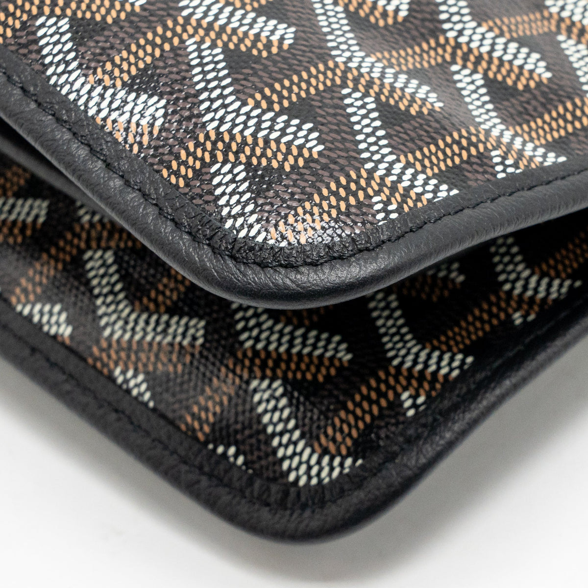 Goyard Plumet Pouch-Wallet Goyardine Canvas/Chevroches Calfskin Black SHW