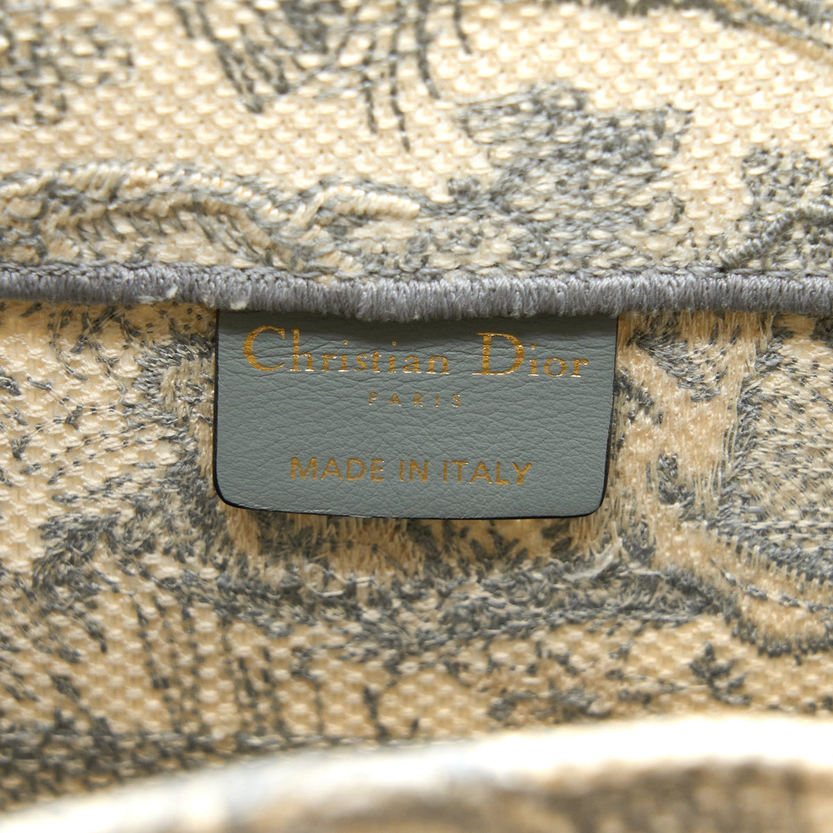 DIOR MEDIUM BOOK TOTE GREY TOILE DE JOUY EMBROIDERY