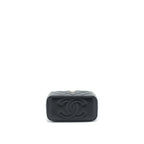 CHANEL 22A TOP HANDLE LONG VANITY WITH CHAIN LAMBSKIN BLACK LGHW