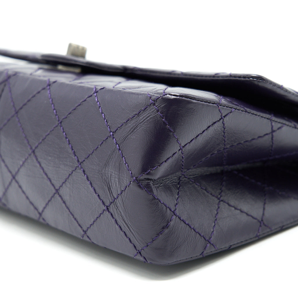 CHANEL REISSUE 226 IN DARK PURPLE WITH SILVER RUTHENIUM HARDWARE