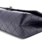 CHANEL REISSUE 226 IN DARK PURPLE WITH SILVER RUTHENIUM HARDWARE