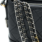 CHANEL SMALL GABRIELLE HOBO BAG AGED CALFSKIN BLACK MULTICOLOUR HARDWARE
