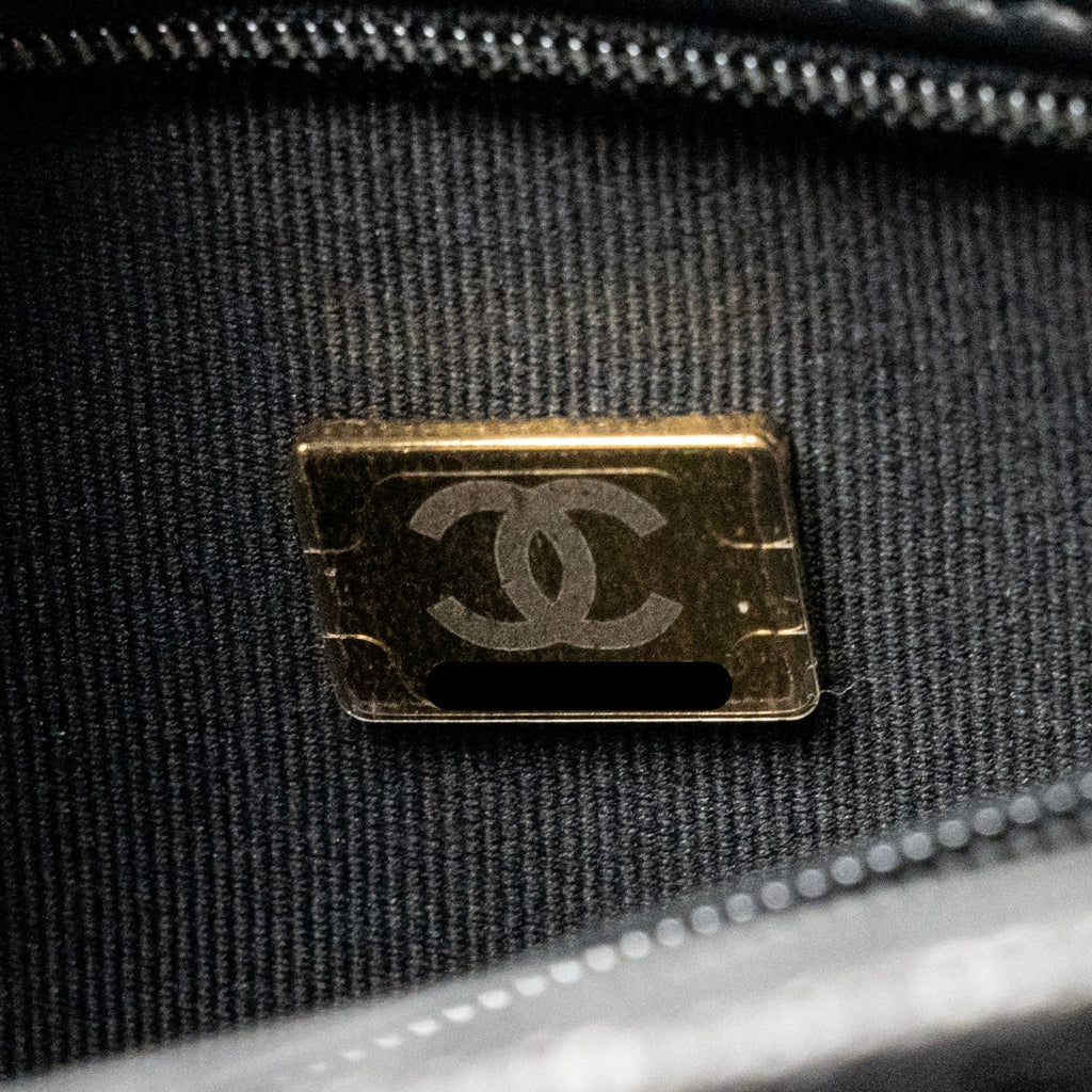 Chanel Small Preppy Coco Shoulder Flap Bag Grained Shiny Calfskin Black GHW (Microchip)