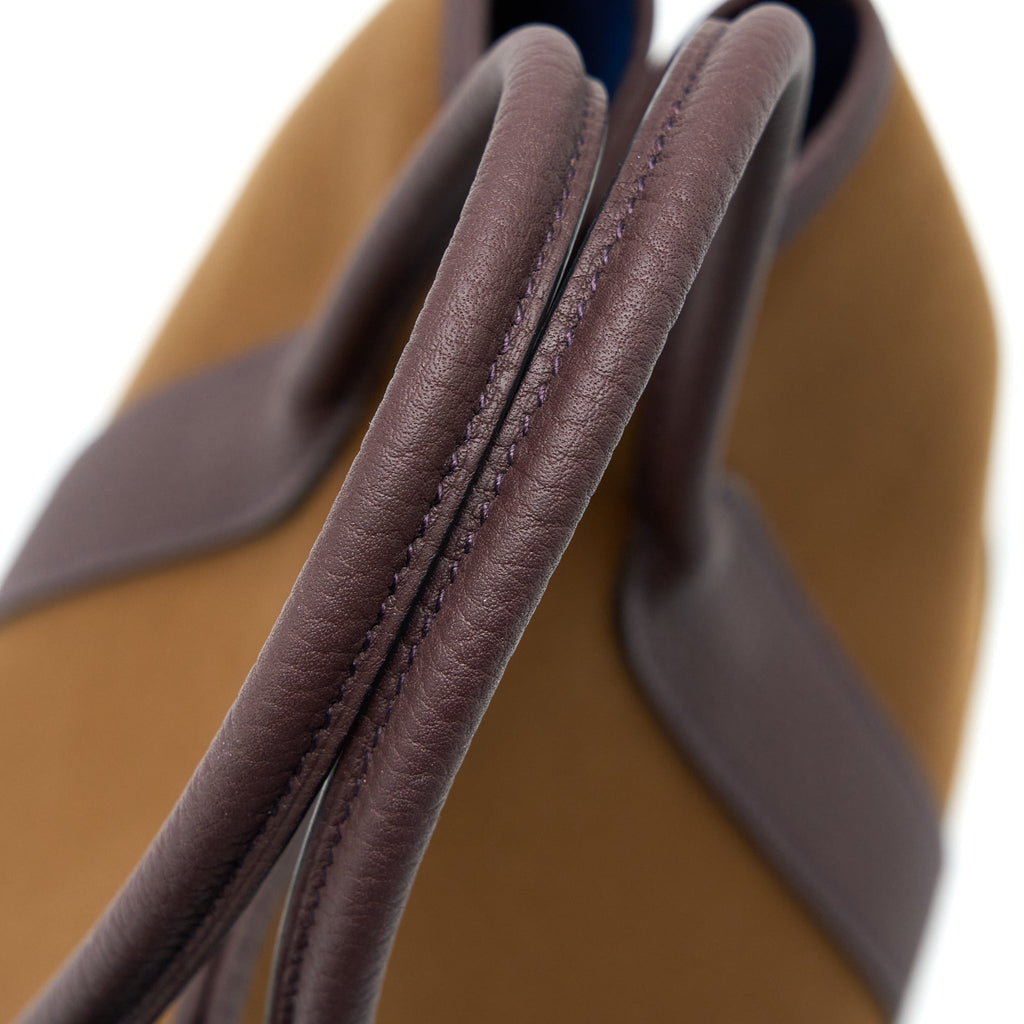 Hermes Garden Party 30 Canvas/Leather Alezan/ Bleu Outrener/ Rouge Sellier SHW