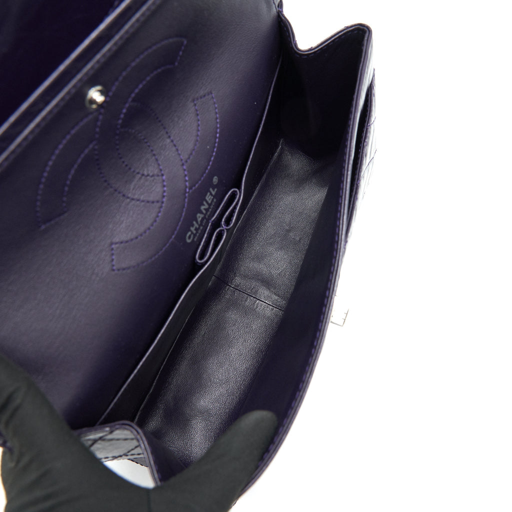 CHANEL REISSUE 226 IN DARK PURPLE WITH SILVER RUTHENIUM HARDWARE