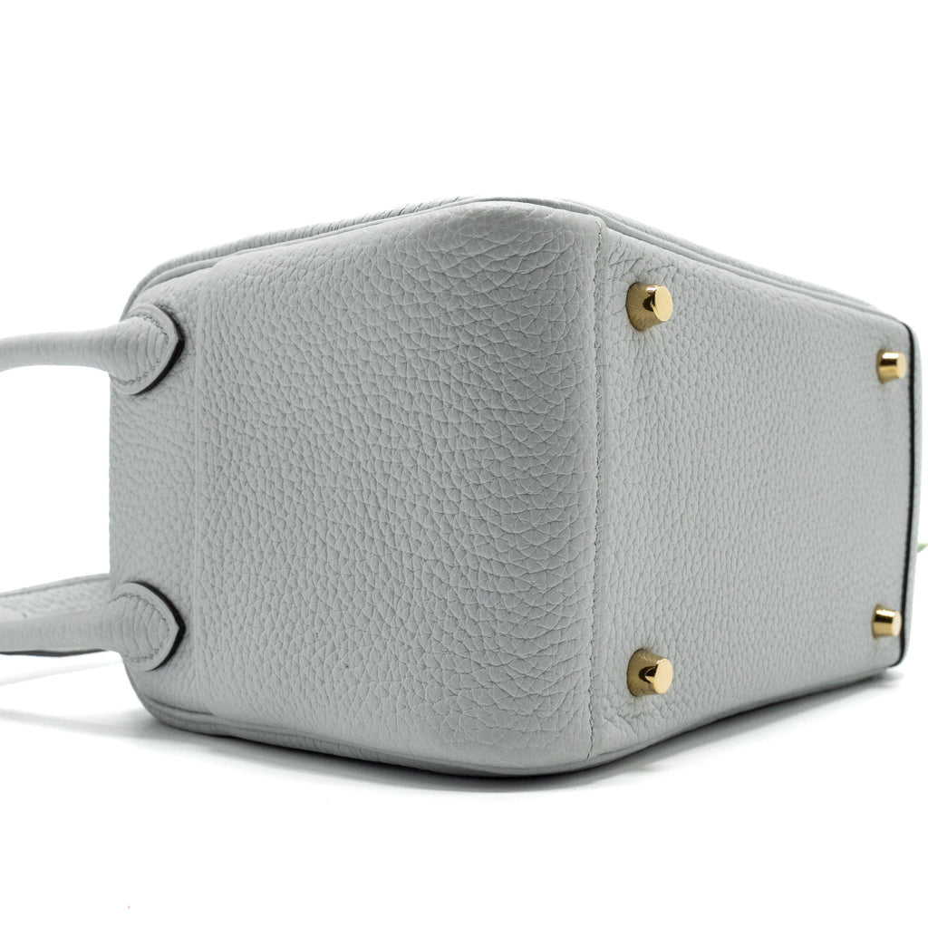 Hermes Mini Lindy Clemence Blue Pale GHW