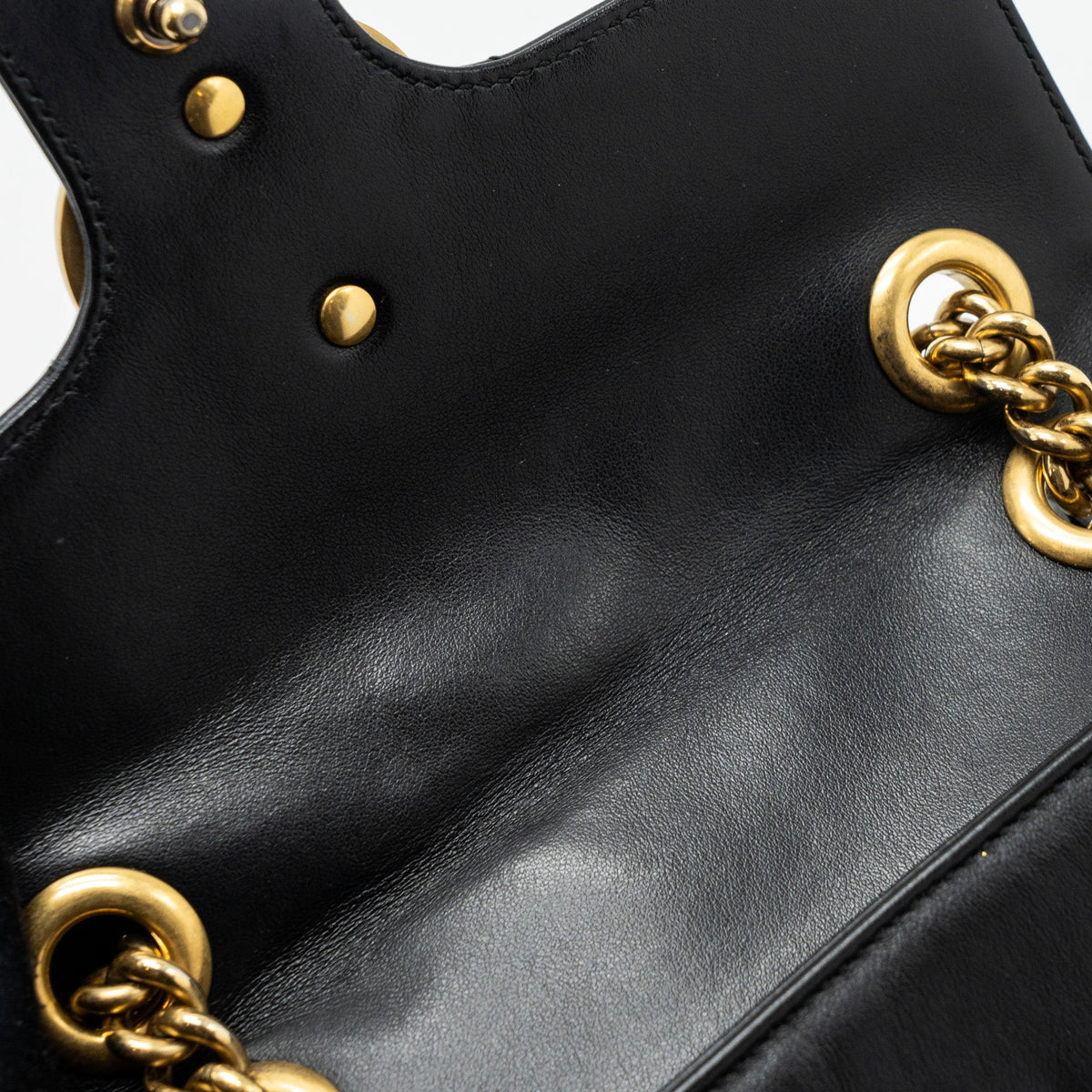 GUCCI MINI GG MARMONT BAG CALFSKIN BLACK BRUSHED GHW