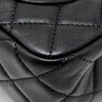 CHANEL PEARL CRUSH MINI RECTANGULAR FLAP BAG LAMBSKIN BLACK GHW (MICROCHIP)