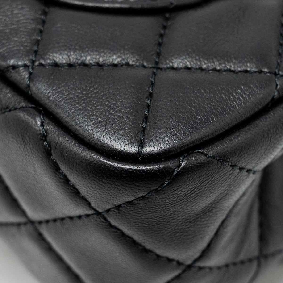 CHANEL PEARL CRUSH MINI RECTANGULAR FLAP BAG LAMBSKIN BLACK GHW (MICROCHIP)