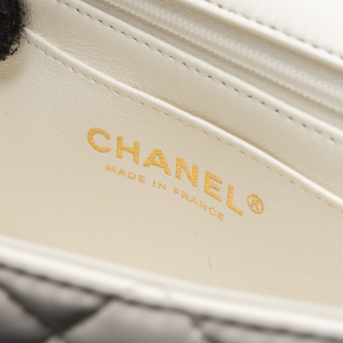 CHANEL TOP HANDLE MINI RECTANGULAR FLAP BAG LAMBSKIN WHITE LGHW (MICROCHIP)