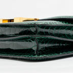 Hermes mini constance shiny alligator mississippiensis vert fonce GHW