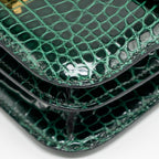 Hermes mini constance shiny alligator mississippiensis vert fonce GHW