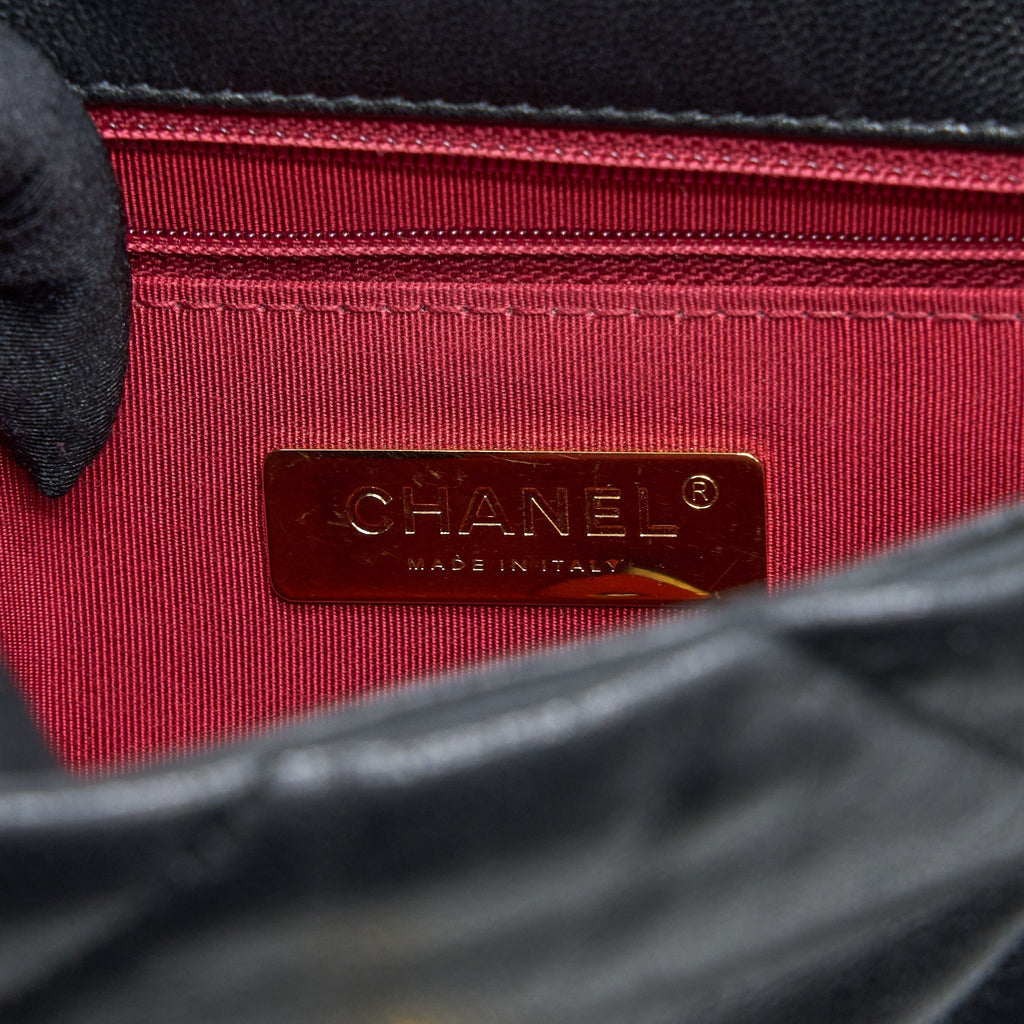CHANEL SMALL 19 BAG GOATSKIN BLACK GHW