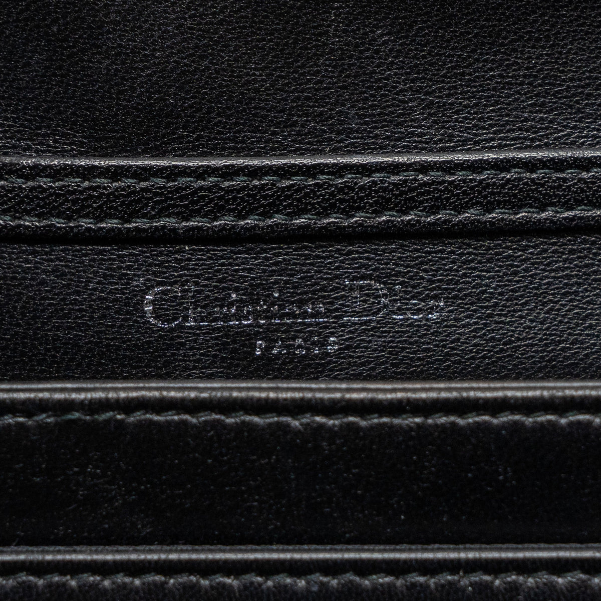DIOR DIORAMA WALLET ON CHAIN LIMITED PRINT LAMBSKIN BLACK SHW