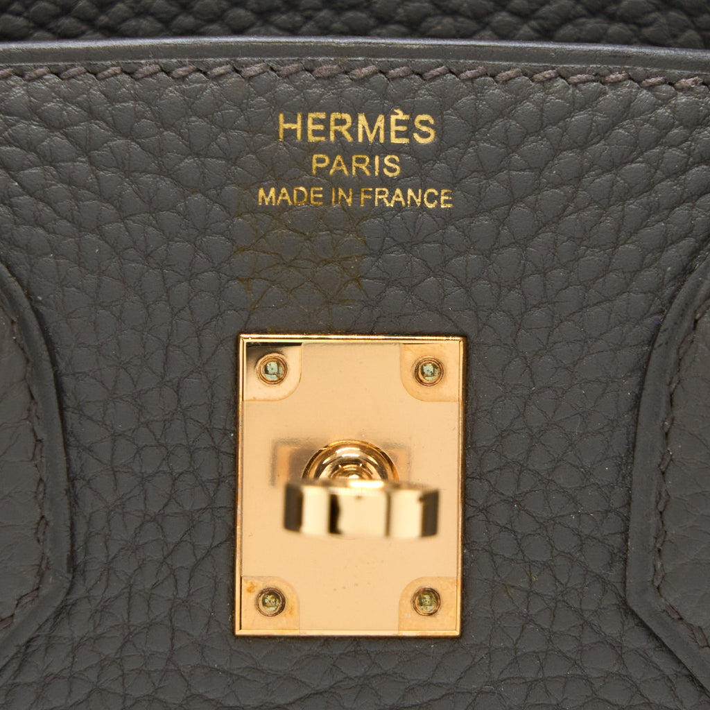 Hermes Birkin 25 Togo 8F Gris Etain RGHW
