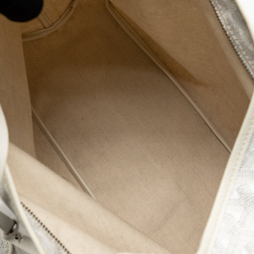Goyard Boheme Hobo Bag Goyardine Canvas/Calfskin White SHW