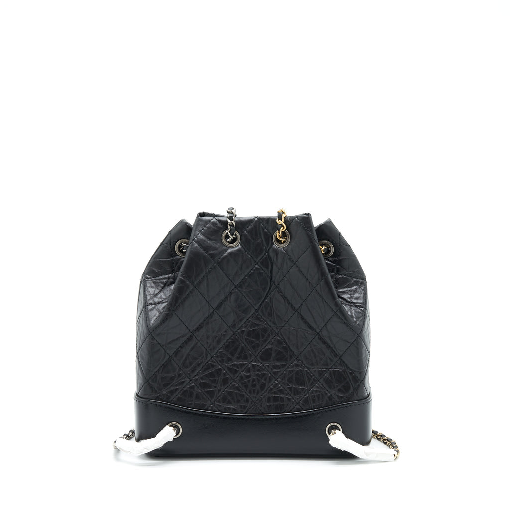 CHANEL SMALL GABRIELLE BACKPACK CALFSKIN BLACK WITH MULTICOLOUR HARDWARE