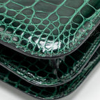 HERMES MINI CONSTANCE SHINY ALLIGATOR MISSISSIPPIENSIS VERT FONCE GHW