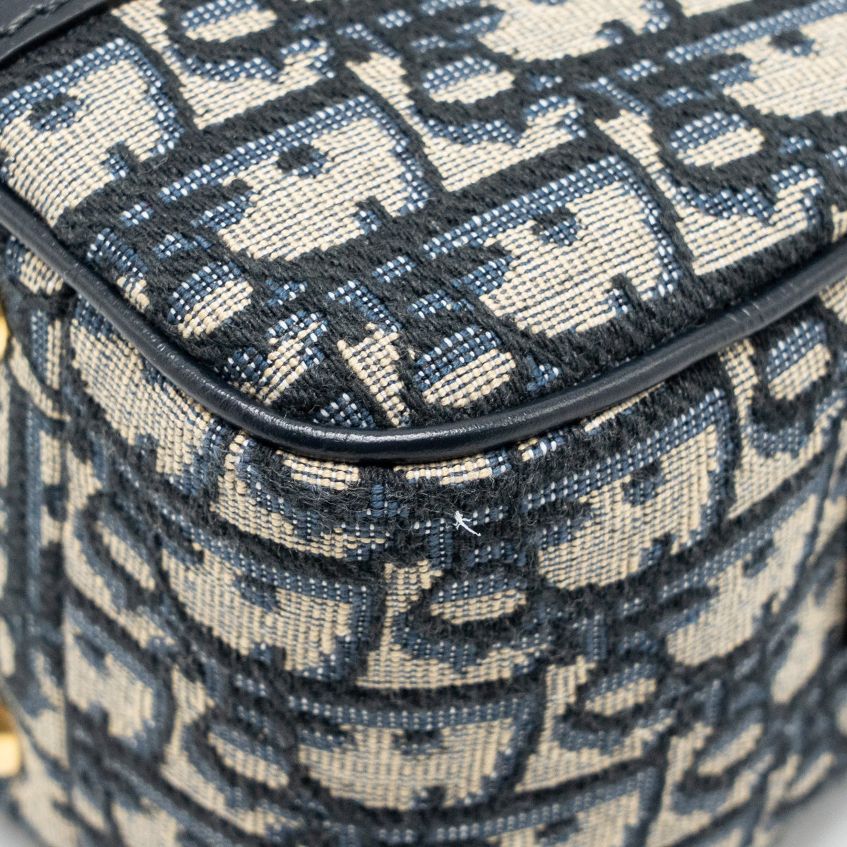 DIOR MEDIUM BOWLING BAG DIOR OBLIQUE CANVAS BLUE GHW