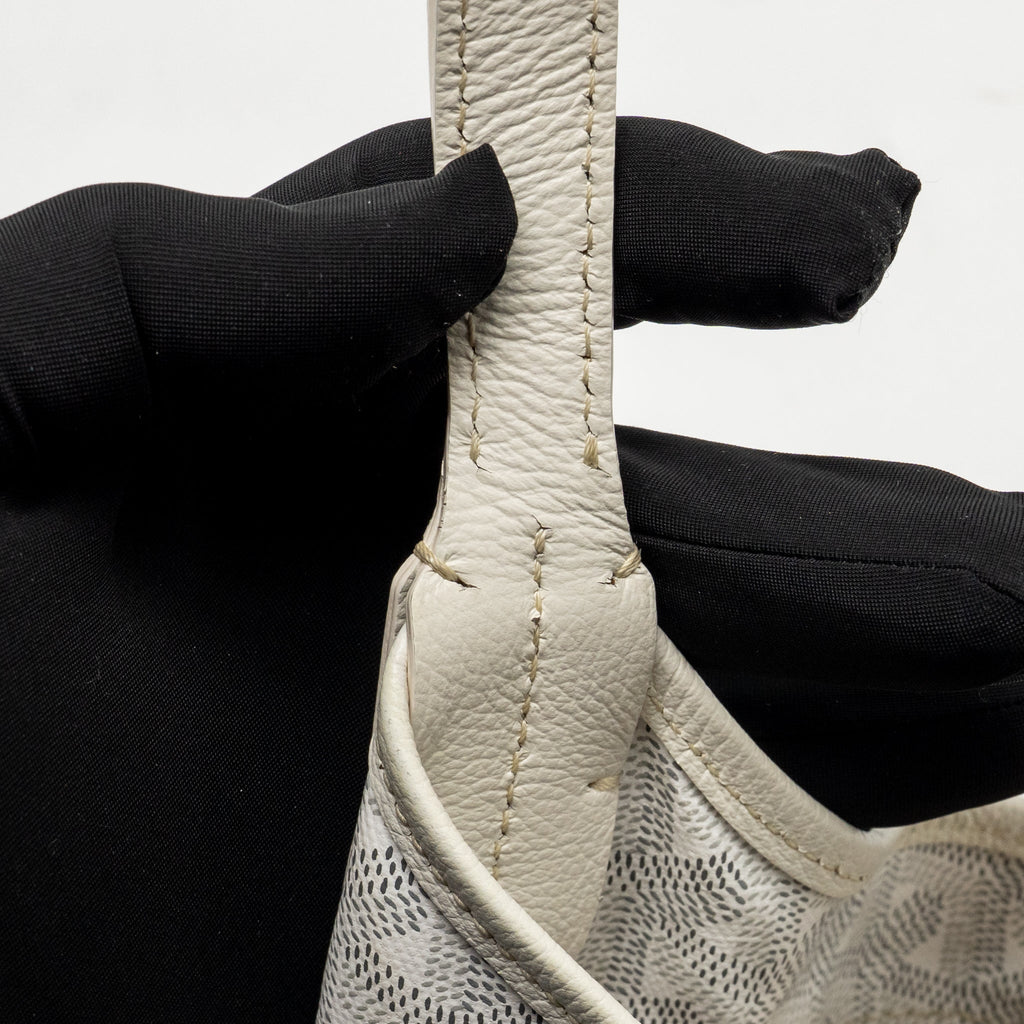 Goyard Boheme Hobo Bag Goyardine Canvas/Calfskin White SHW
