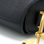 DIOR MEDIUM SADDLE BAG WITH STRAP GRAINED CALFSKIN BLACK GHW