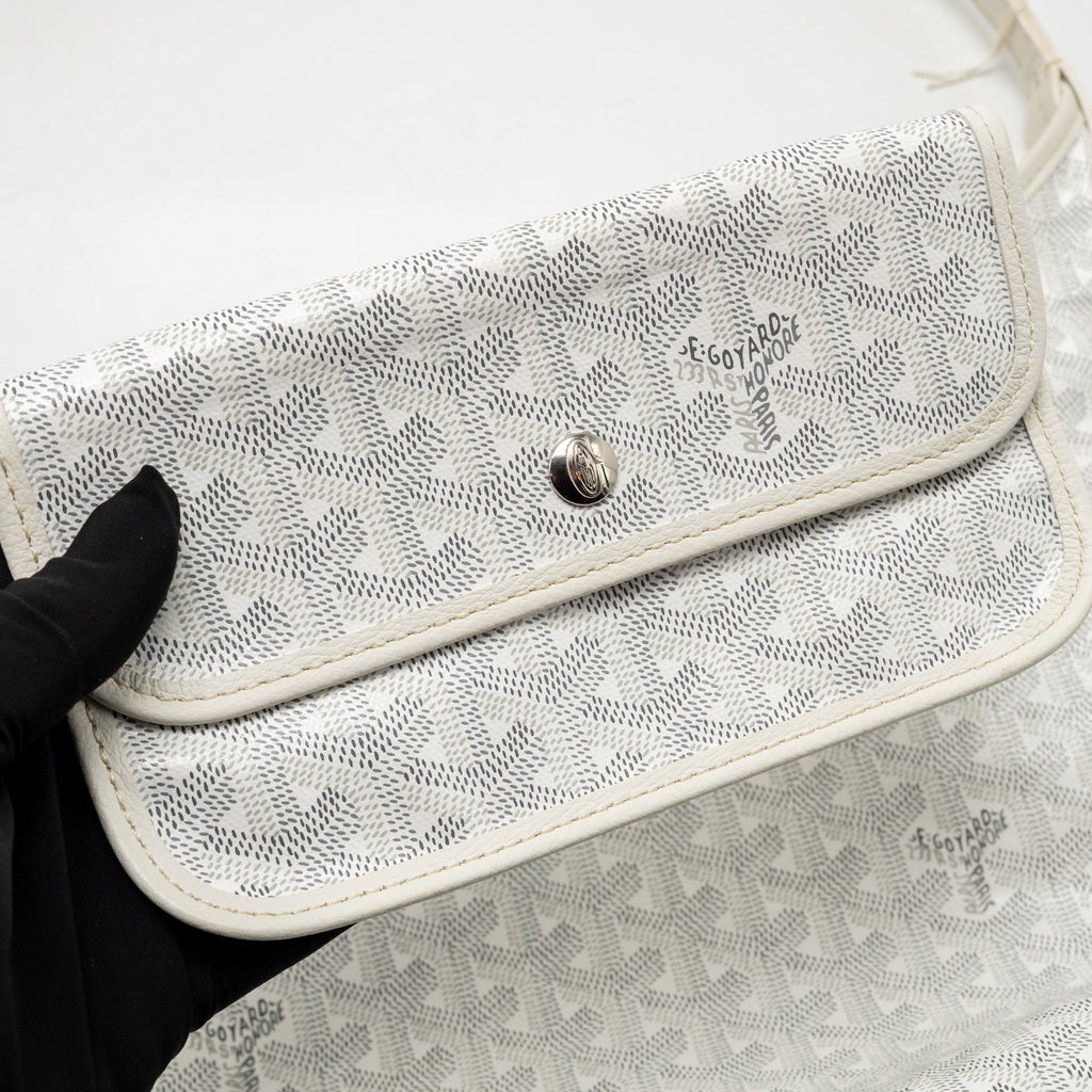 Goyard Boheme Hobo Bag Goyardine Canvas/Calfskin White SHW
