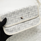 Goyard Boheme Hobo Bag Goyardine Canvas/Calfskin White SHW