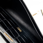 Hermes Kelly Cut Clutch Shiny CROCODILE POROSUS BLACK GHW