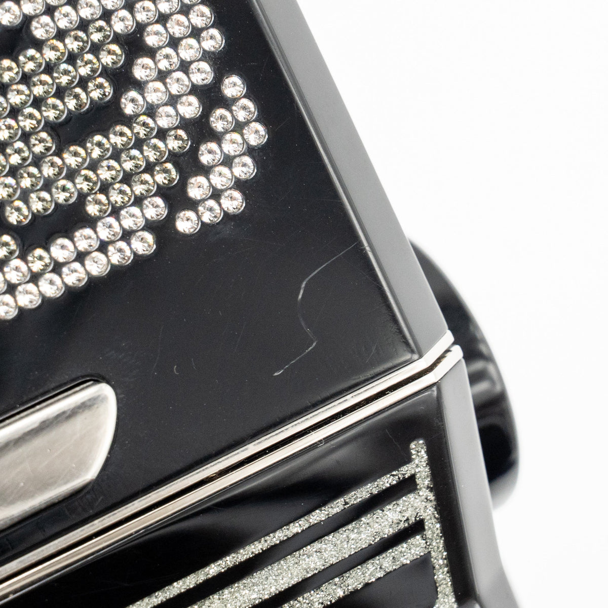 Chanel plexiglass crystal robot Minaudiere evening bag black SHW