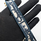 DIOR MEDIUM SADDLE BLUE OBLIQUE EMBROIDERY GHW