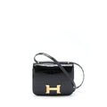 Hermes Mini Constance Alligator Mississipplensis Black RGHW