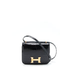 Hermes Mini Constance Alligator Mississipplensis Black RGHW