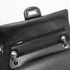 CHANEL SMALL 2.55 REISSUE FLAP BAG AGED CALFSKIN BLACK RUTHENIUM HARDWARE(MICROCHIP)