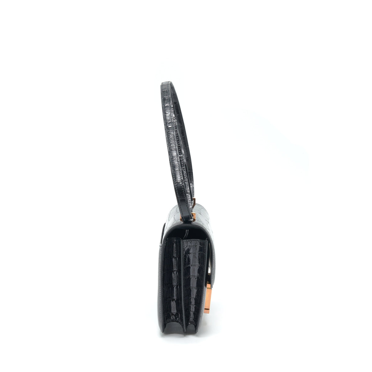 HERMES MINI CONSTANCE ALLIGATOR MISSISSIPPLENSIS BLACK RGHW