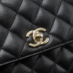CHANEL SMALL COCO HANDLE CAVIAR BLACK LGHW (MICROCHIP)