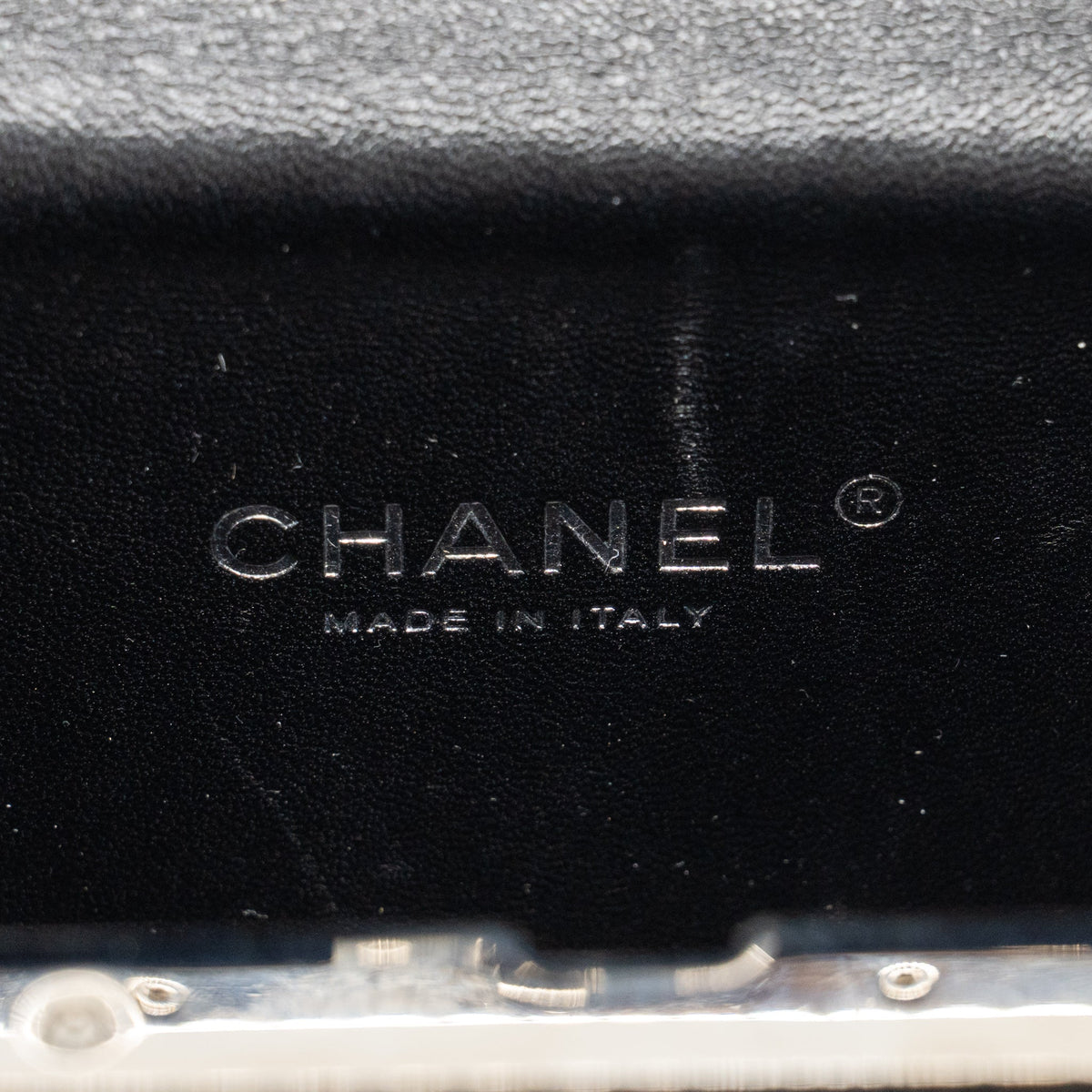 Chanel plexiglass crystal robot Minaudiere evening bag black SHW