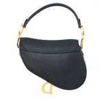 DIOR MEDIUM SADDLE BAG WITH STRAP GRAINED CALFSKIN BLACK GHW