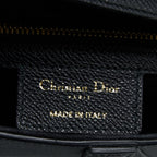 DIOR MEDIUM SADDLE BAG WITH STRAP GRAINED CALFSKIN BLACK GHW