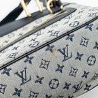 LOUIS VUITTON VINTAGE ZIP TOTE BAG FABRIC BLUE GHW