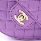 CHANEL 22S HEART BAG LAMBSKIN PURPLE LGHW (MICROCHIP)