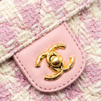 CHANEL 23S TOP HANDLE SMALL VANITY CASE WITH CHAIN TWEED/LAMBSKIN PINK BRUSHED GHW(MICROCHIP)
