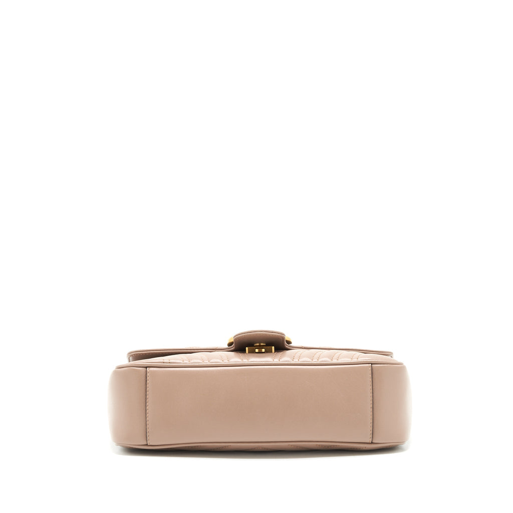 GUCCI MARMONT SMALL DUSTY PINK MATELASSÉ SHOULDER BAG GHW