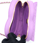 CHANEL 22S HEART BAG LAMBSKIN PURPLE LGHW (MICROCHIP)
